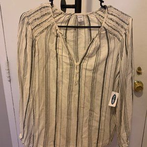 Gray striped old navy blouse